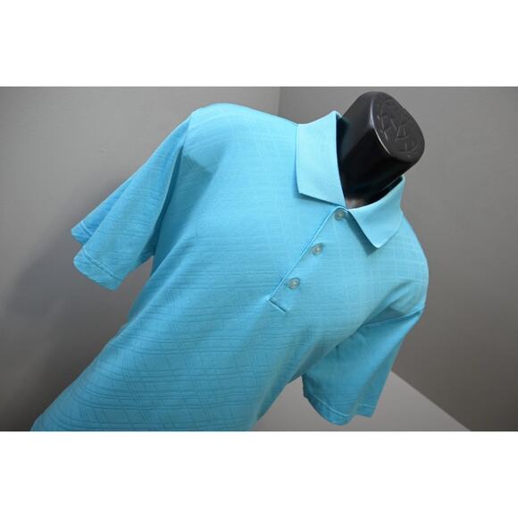 Adidas Golf Polo ClimaLite Blue Short Sleeve Athletic Golf Shirt Mens Sz Large - Picture 5 of 8